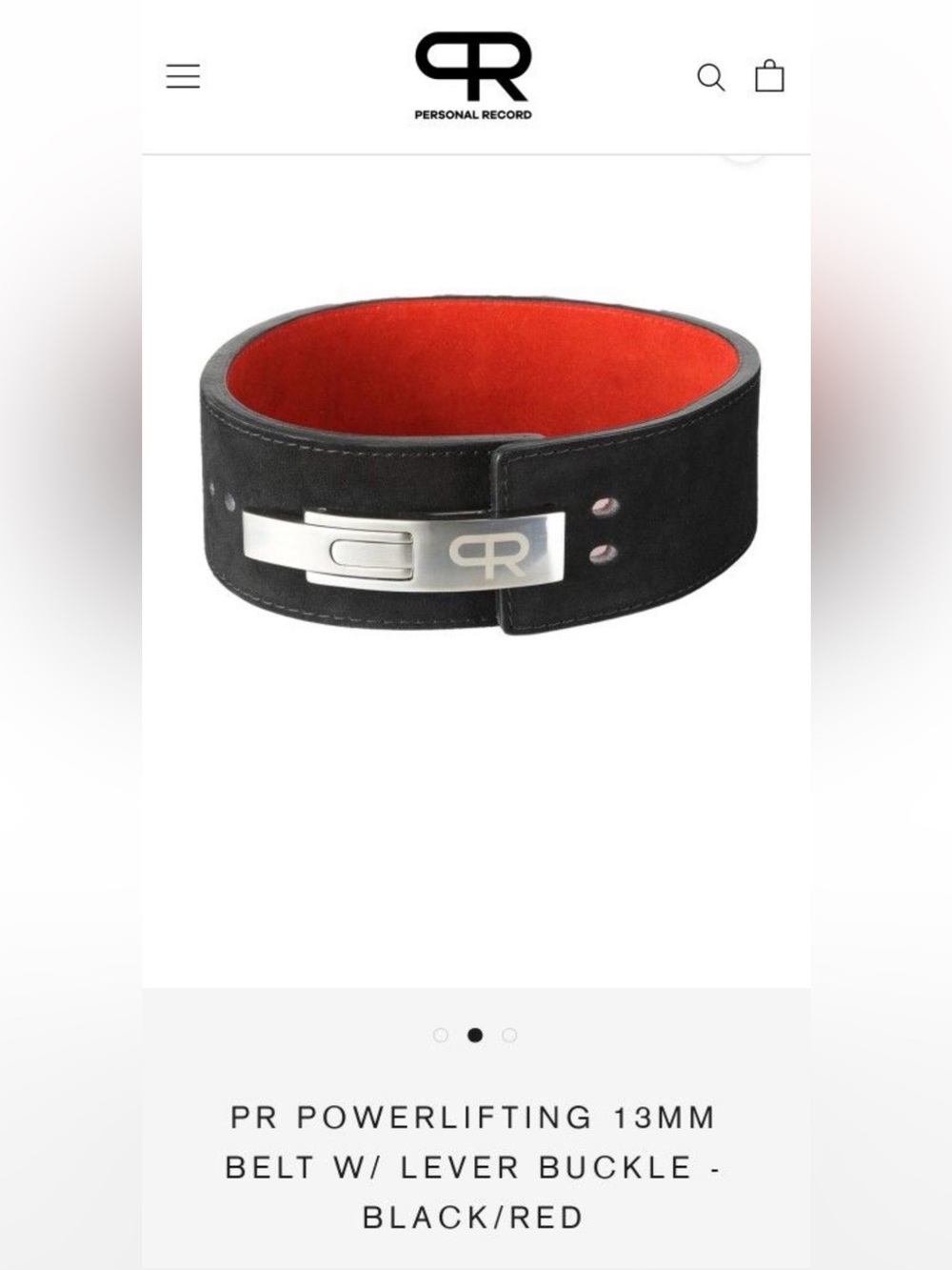 PR Lifestyle X Larry Wheels 13mm Powerlifting Lever Belt (Black/Red)